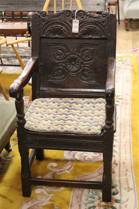 An oak wainscot chair